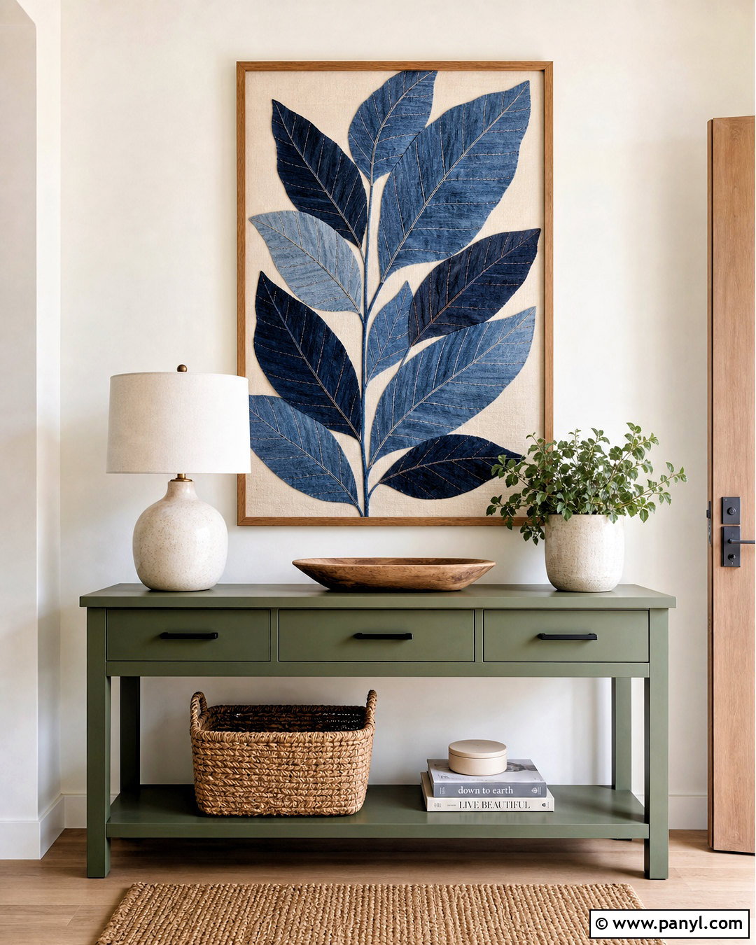 Denim Botanical Wall Art - 20 jeans wall ideas