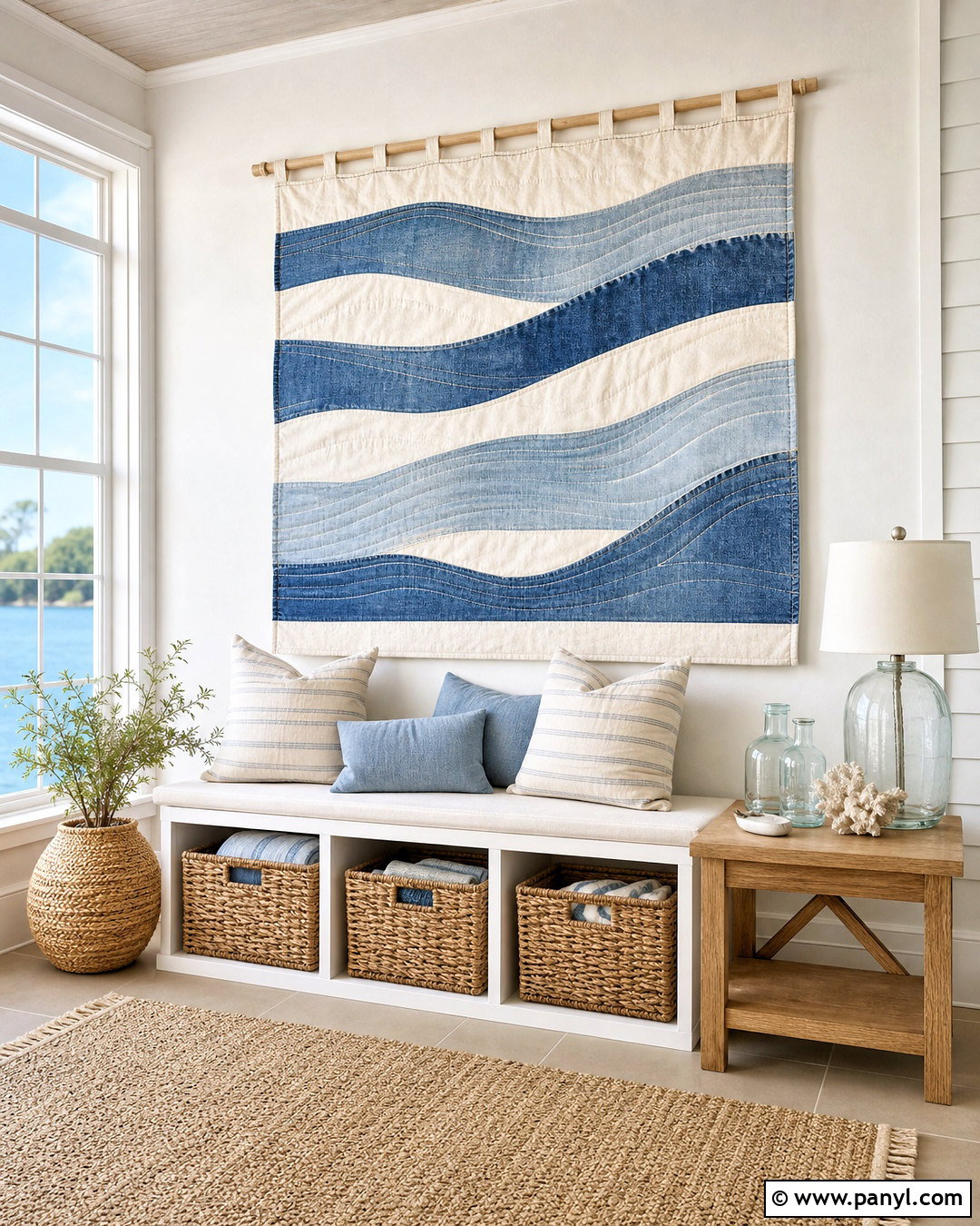 Denim Coastal Wall Hanging - 20 jeans wall ideas