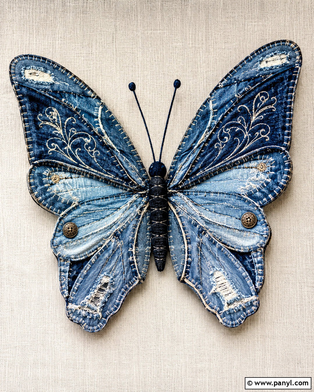 Denim Collage Butterfly - 20 denim collage ideas