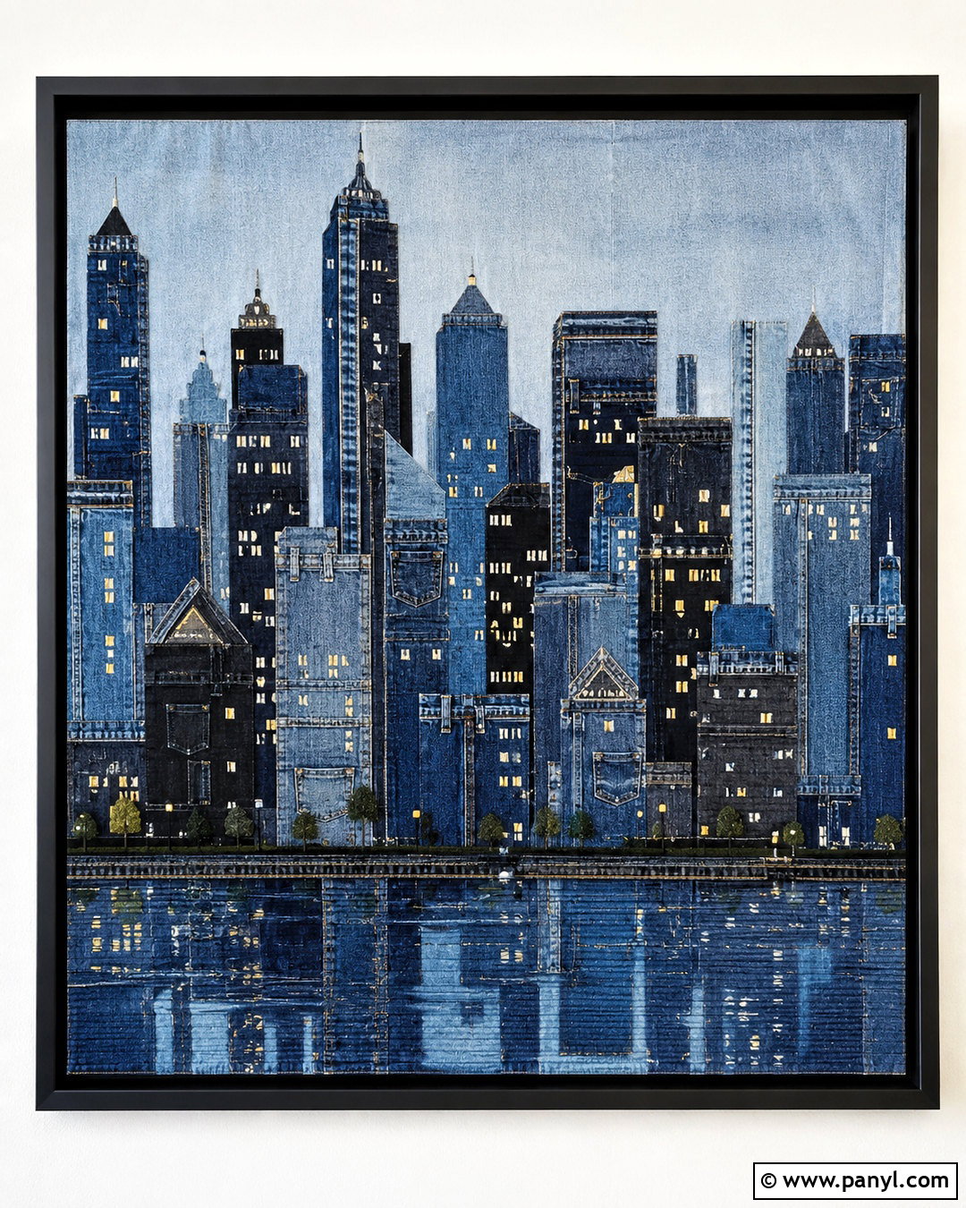 Denim Collage City Skyline - 20 denim collage ideas