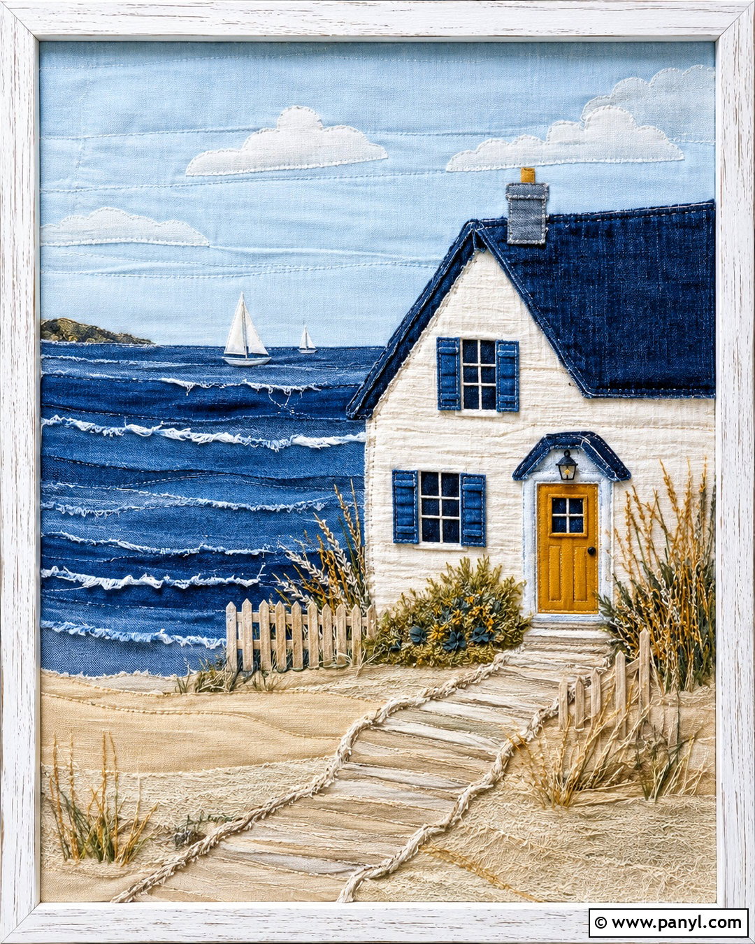 Denim Collage Coastal Cottage - 20 denim collage ideas
