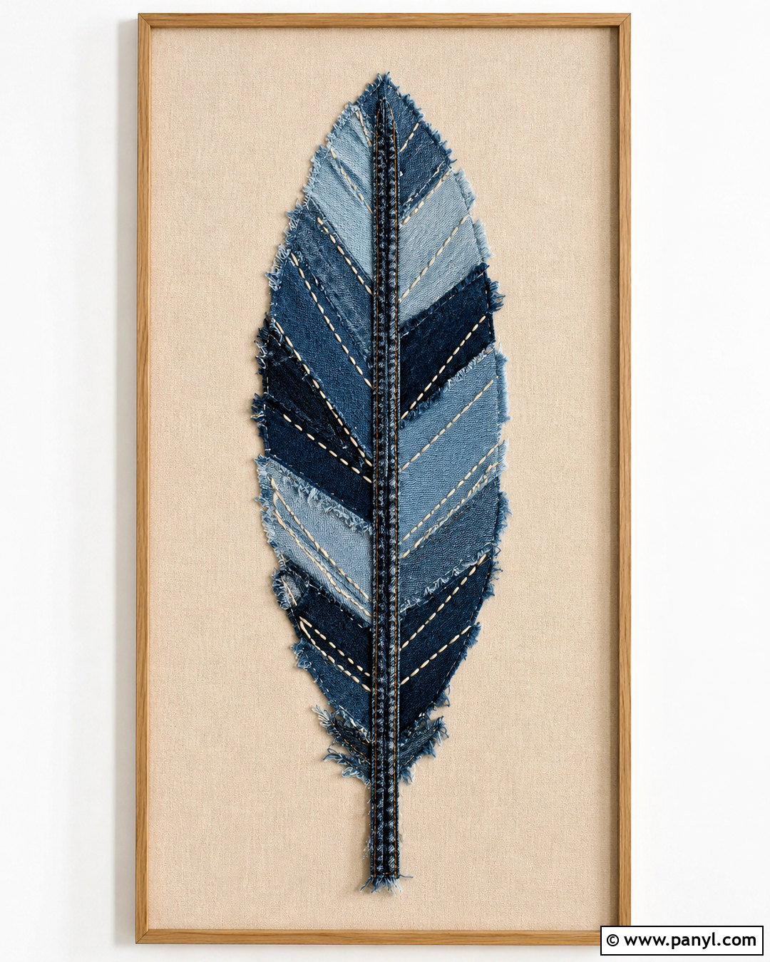 Denim Collage Feather - 20 denim collage ideas