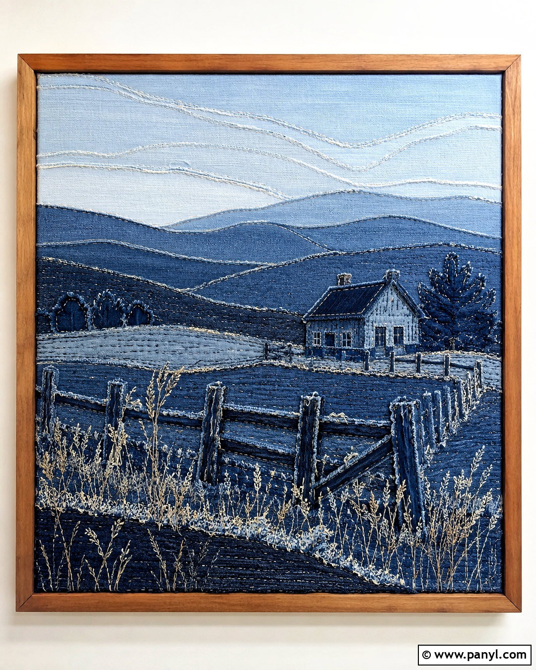 Denim Collage Landscape - 20 denim collage ideas