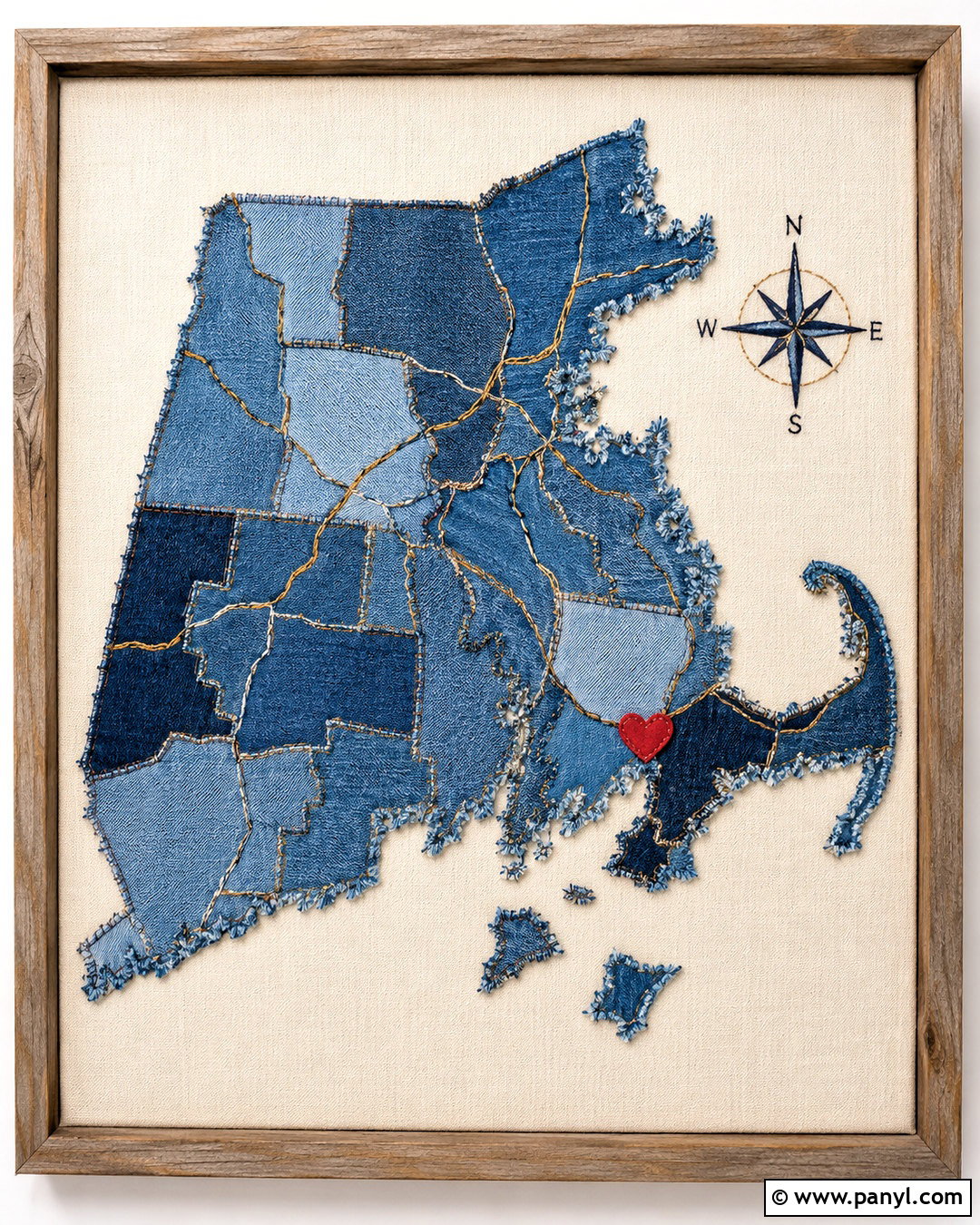 Denim Collage Map - 20 denim collage ideas