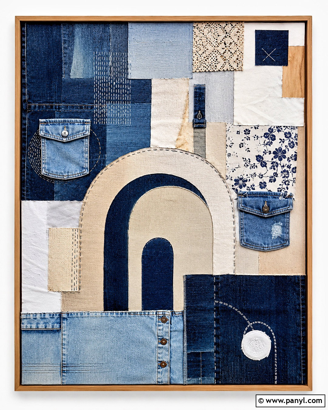 Denim Collage Mixed Media Wall Art - 20 denim collage ideas