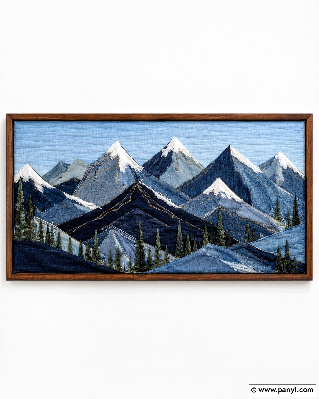 Denim Collage Mountain Scene - 20 denim collage ideas