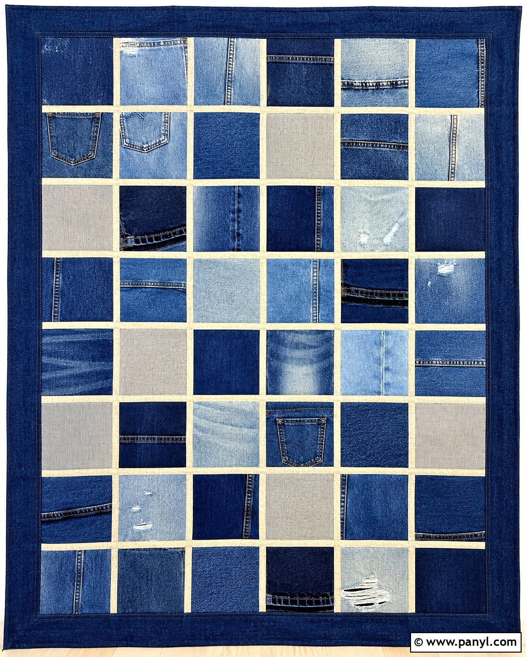 Denim Collage Patchwork Grid - 20 denim collage ideas