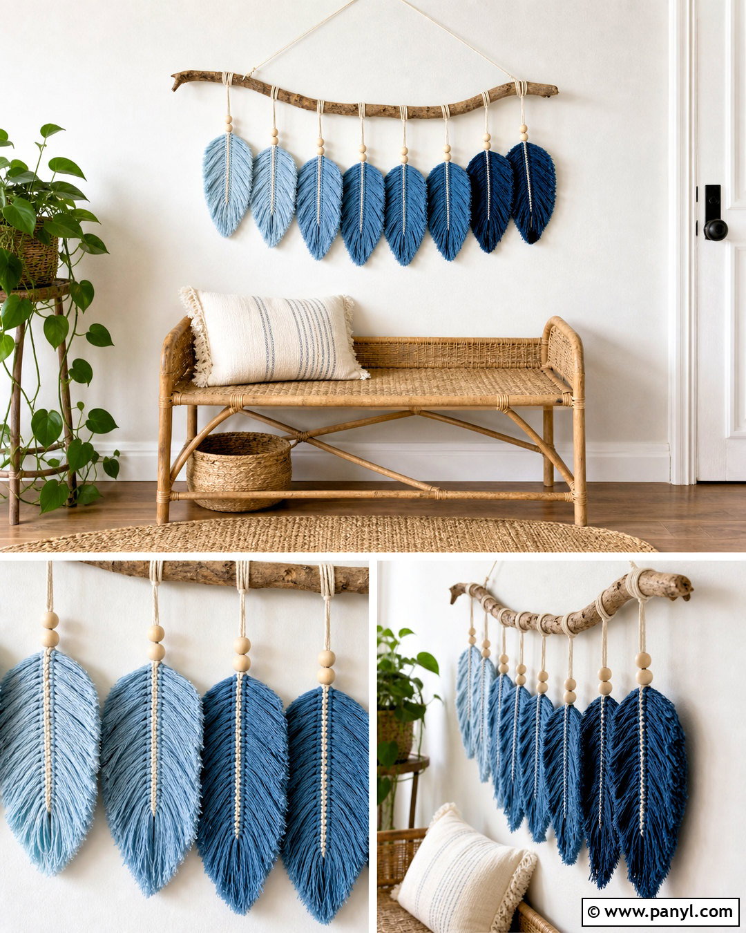 Denim Feather Wall Decor - 20 jean wall ideas