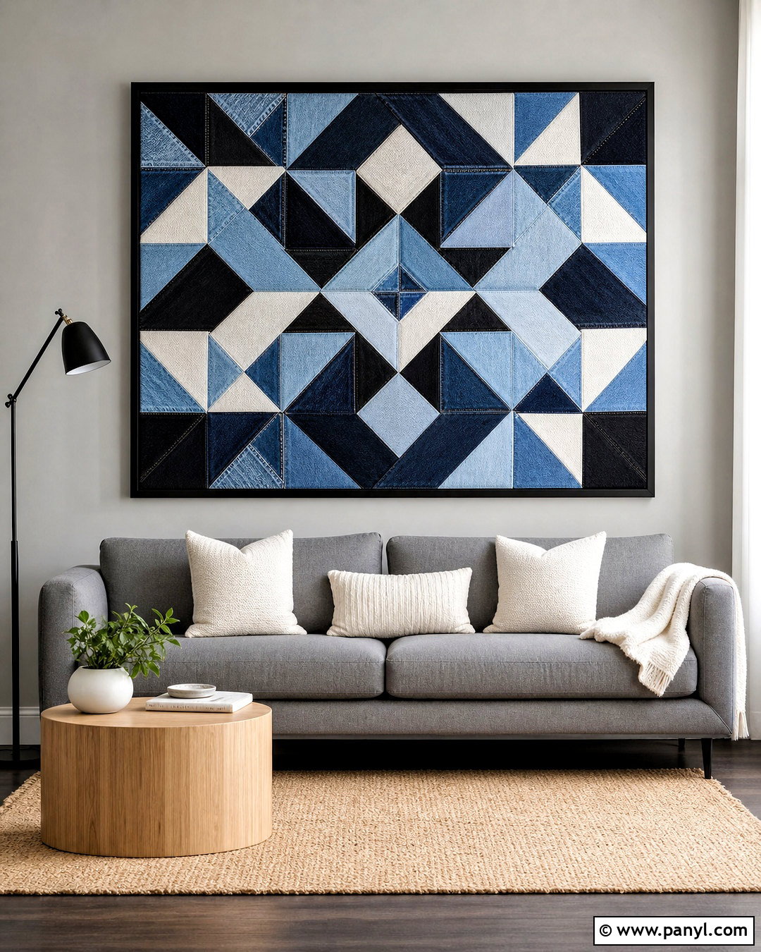 Denim Geometric Wall Art - 20 jeans wall ideas