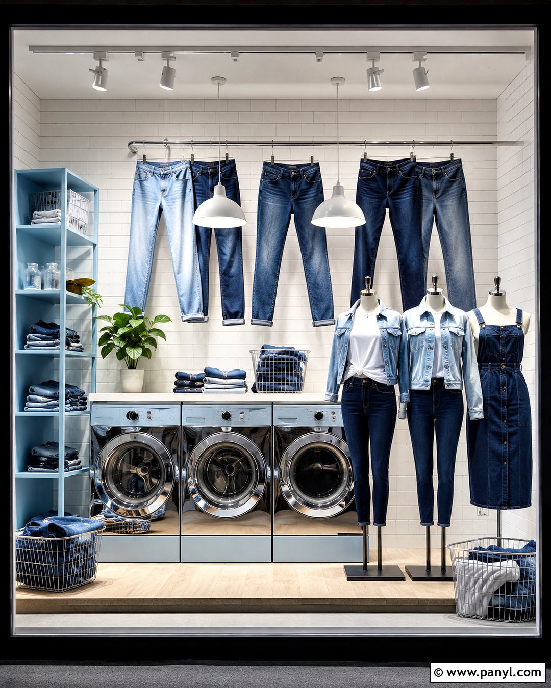 Denim Laundry Room Window Display - 20 denim window display ideas