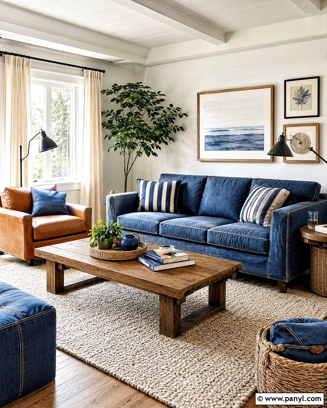 Denim Living Room - 20 denim theme ideas