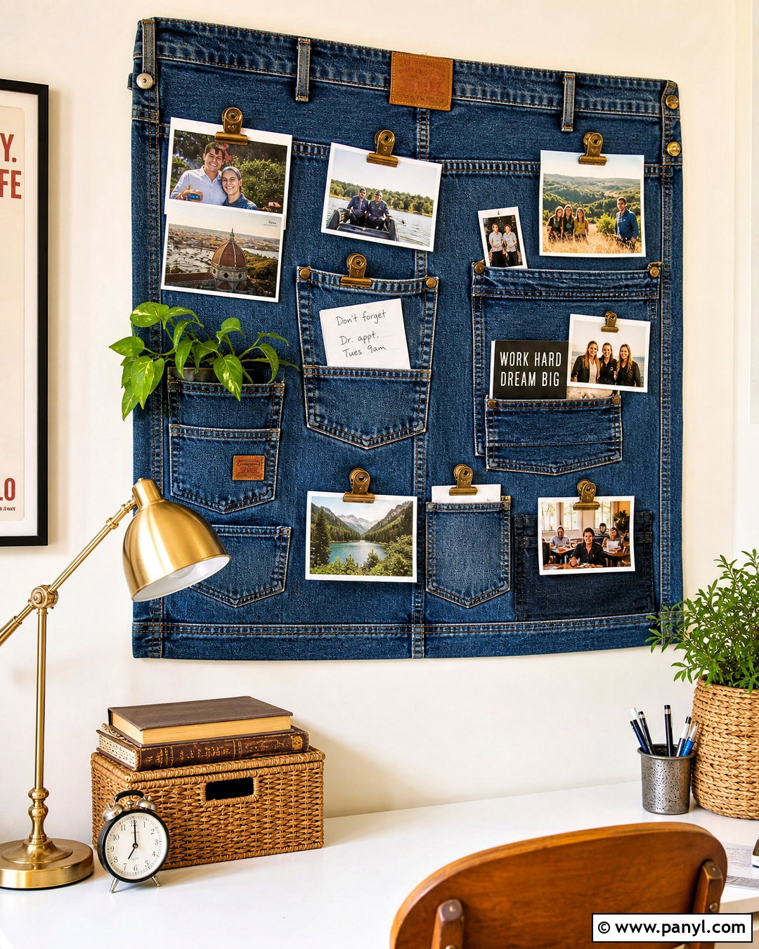 Denim Photo Display Wall - 20 jeans wall ideas