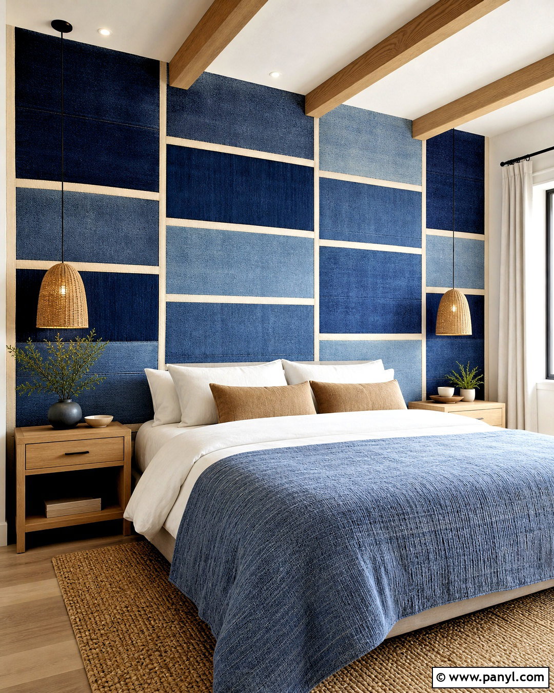 Denim Quilt Headboard Wall - 20 jean wall ideas