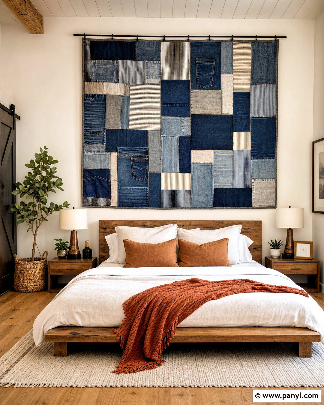 Denim Quilt Wall Hanging - 20 jeans wall ideas