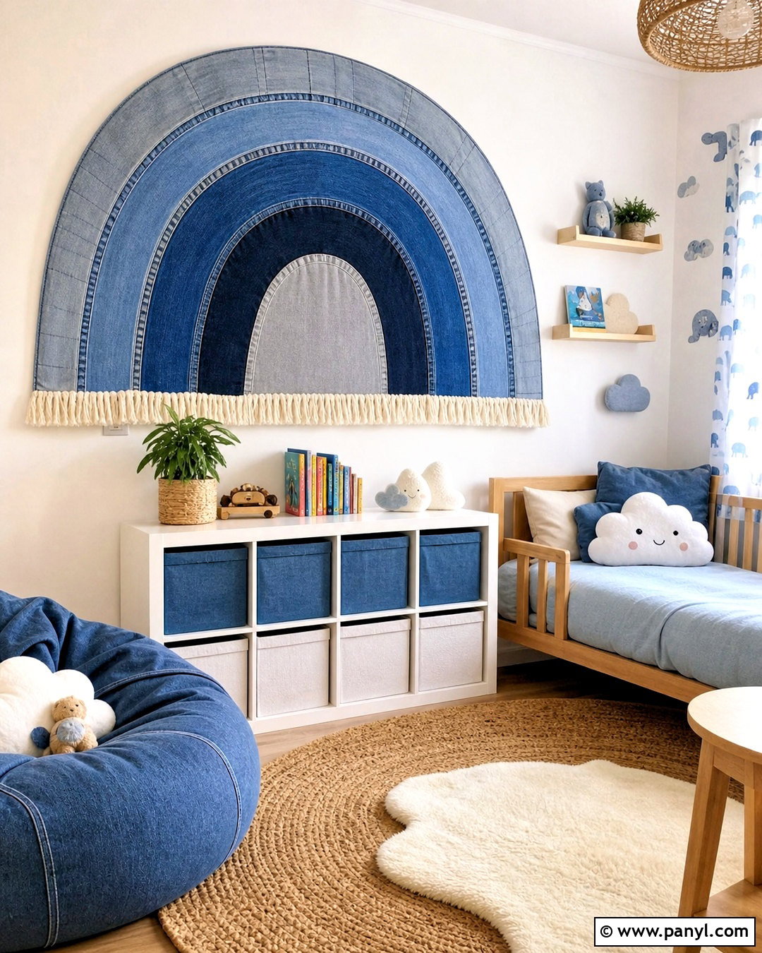 Denim Rainbow Wall Art - 20 jeans wall ideas