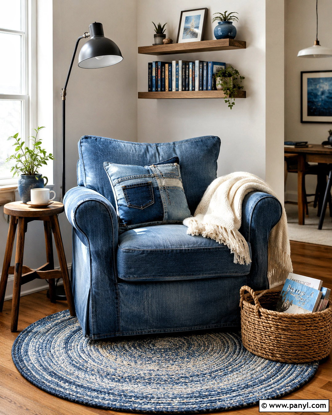 Denim Reading Nook - 20 denim theme ideas