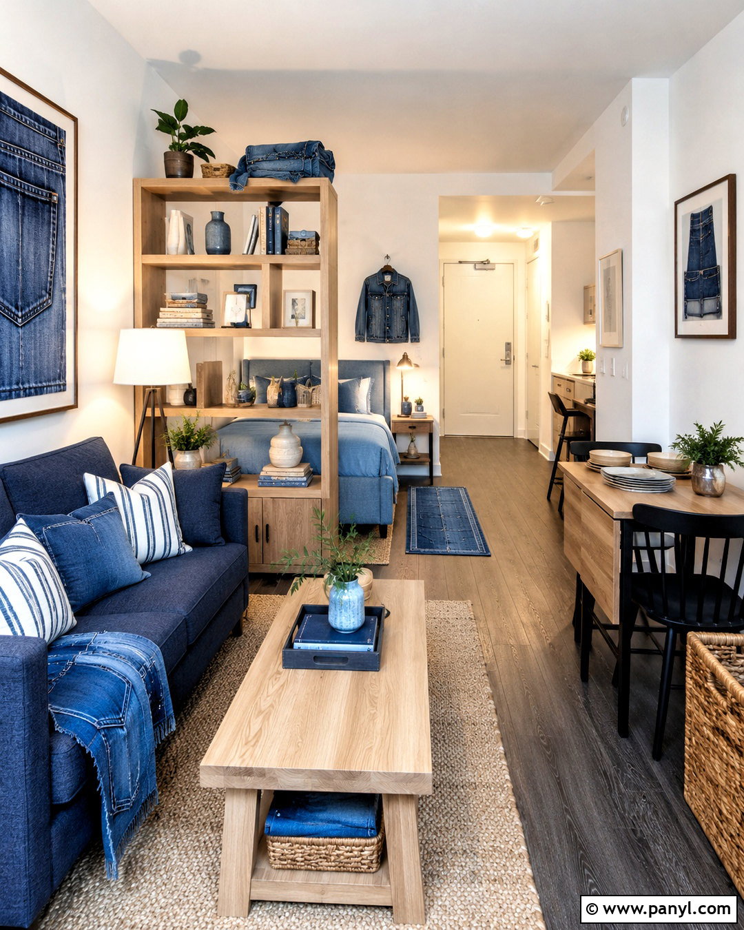 Denim Studio Apartment - 20 denim theme ideas