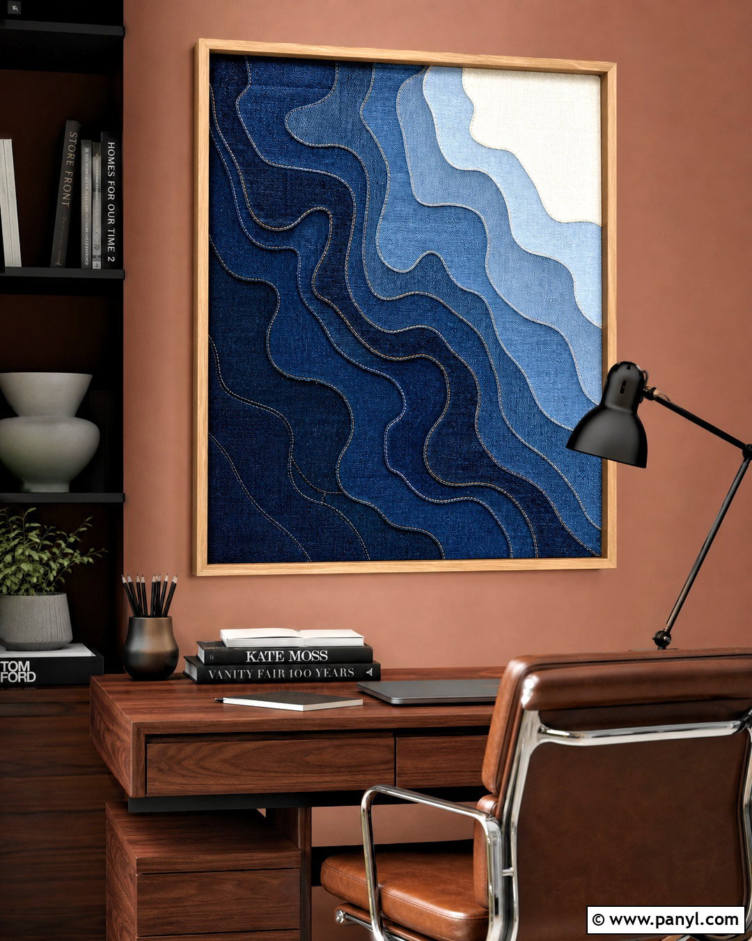 Denim Topographic Map Wall - 20 jeans wall ideas