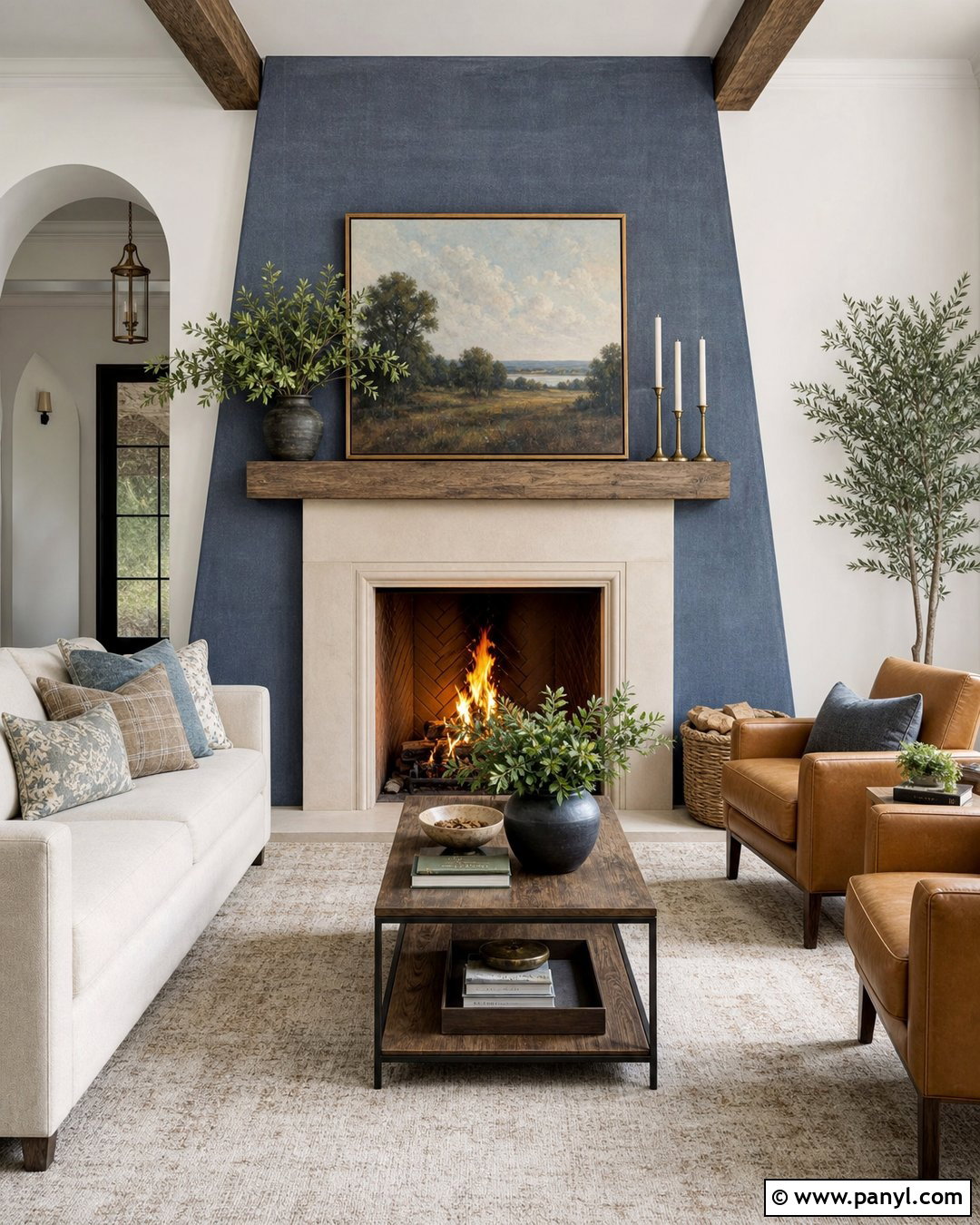Denim Wall Fireplace - 35 denim wall ideas