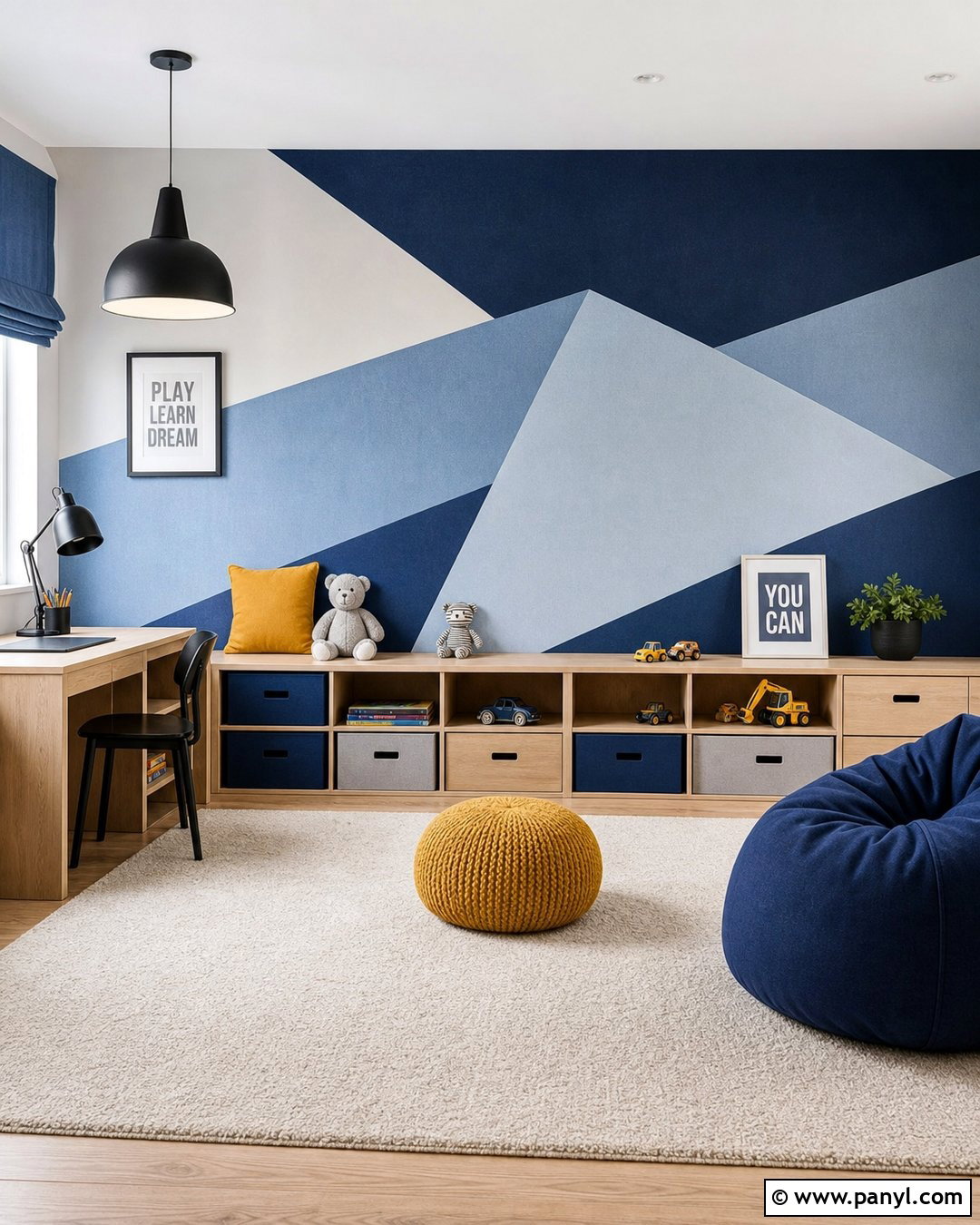 Denim Wall Geometric Pattern - 35 denim wall ideas