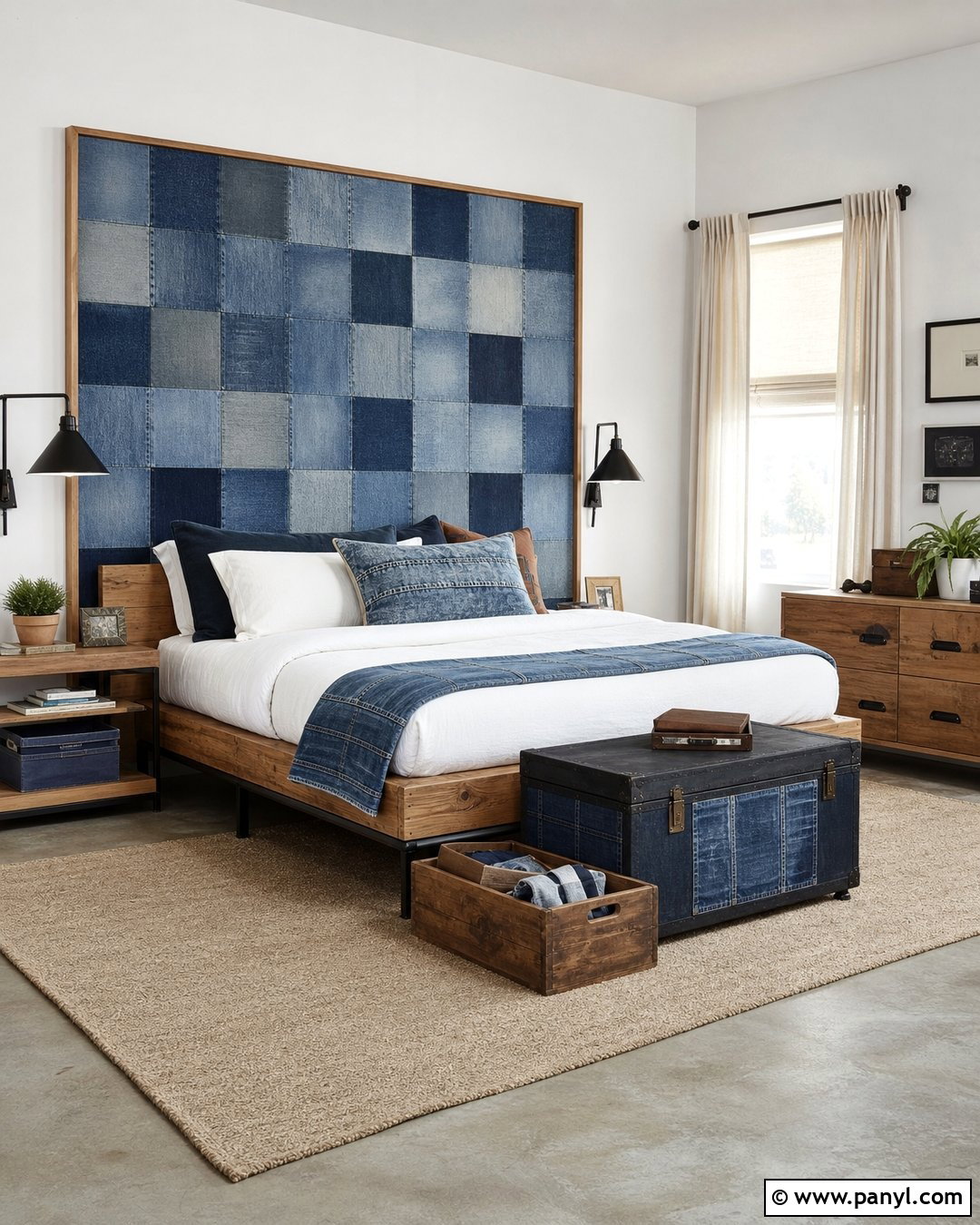 Denim Wall Patchwork - 35 denim wall ideas