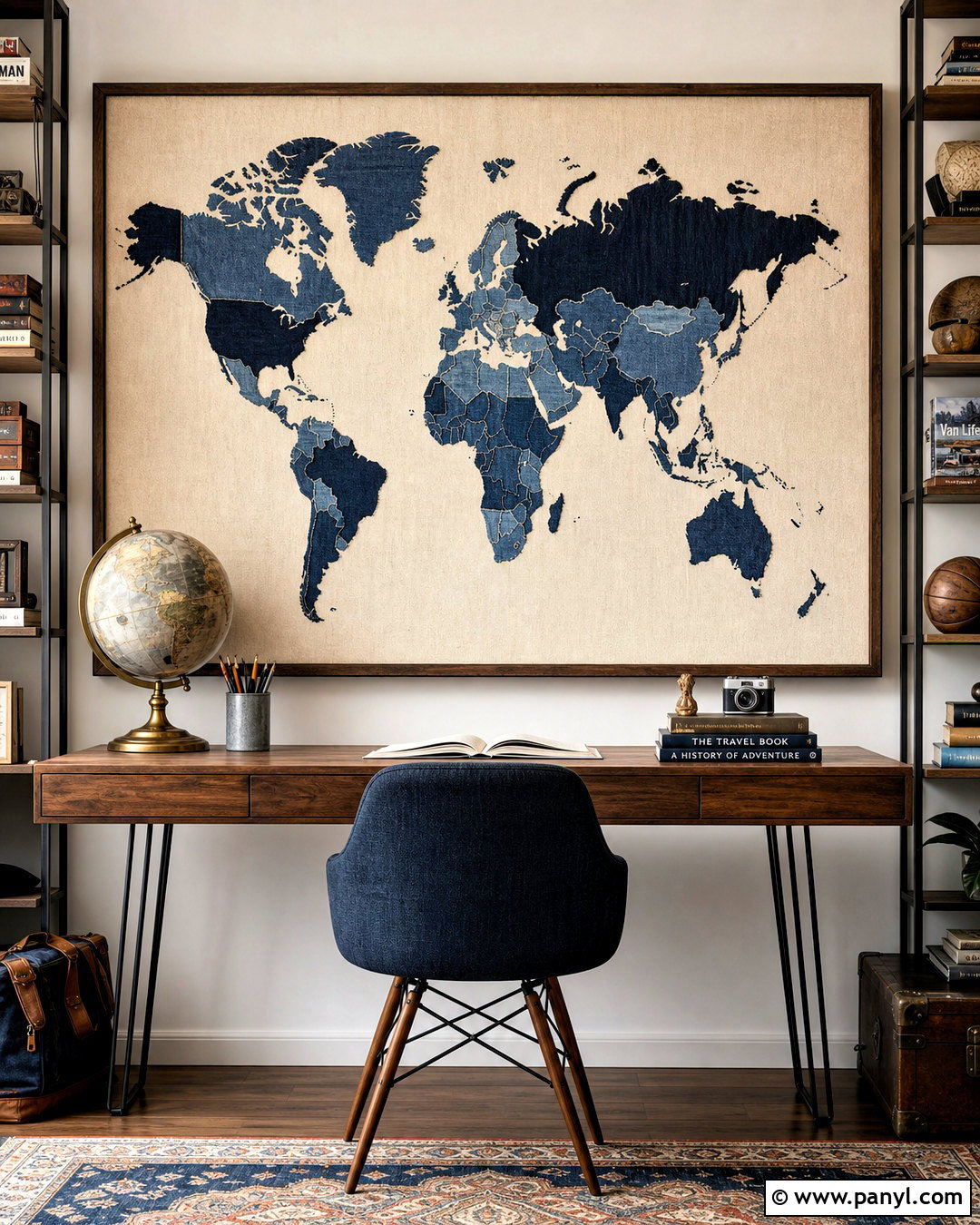 Denim World Map Wall Art - 20 jean wall ideas