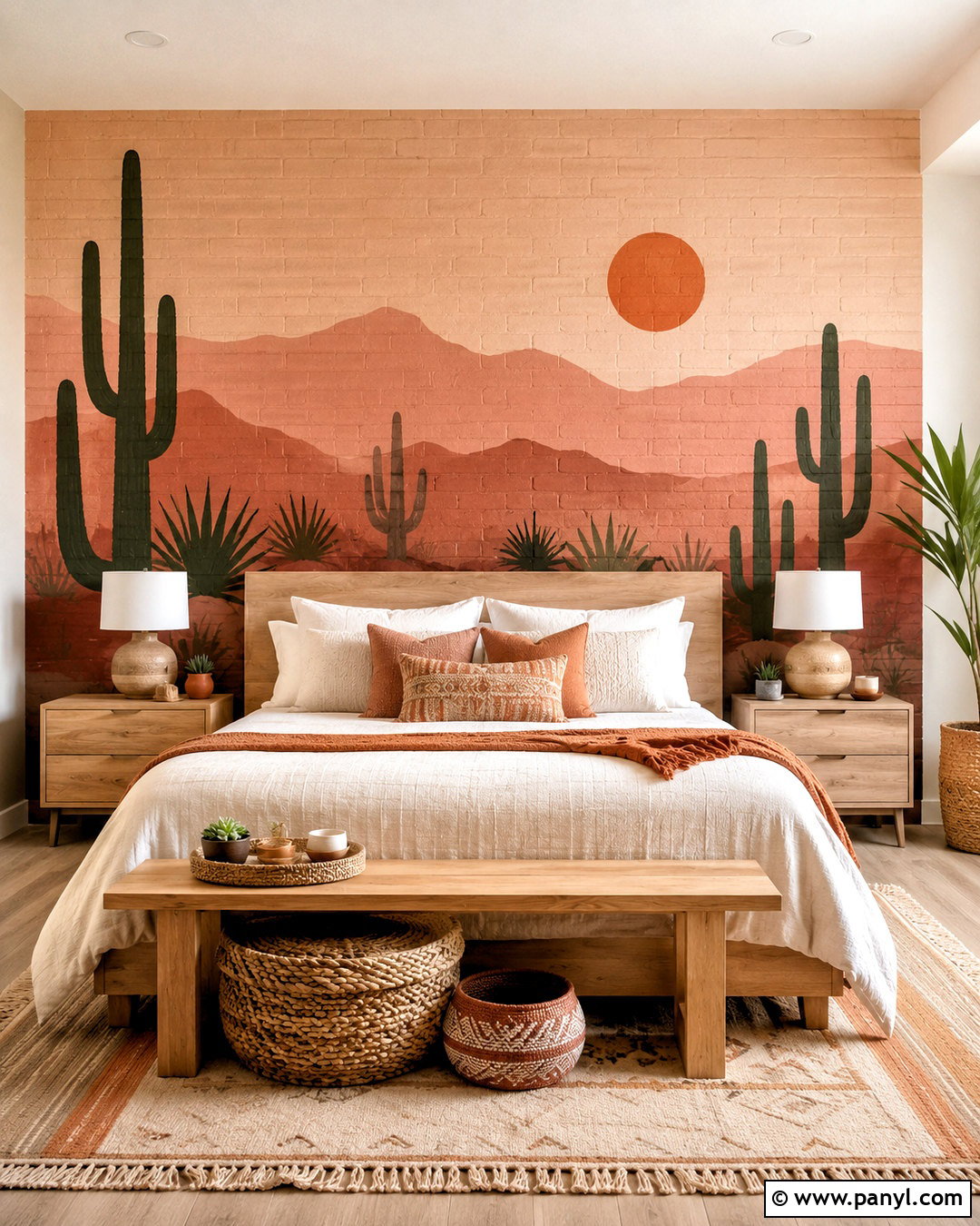 Desert Sunset Brick Wall Mural - 20 painting on brick wall ideas