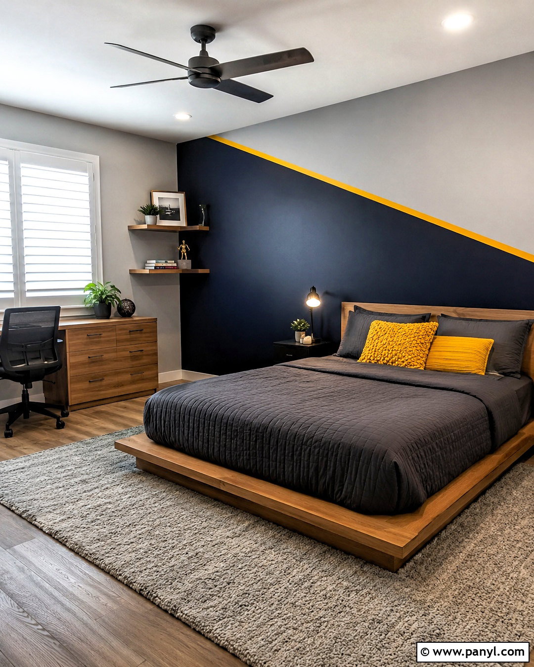 Diagonal Accent Wall - 20 paint design accent wall ideas