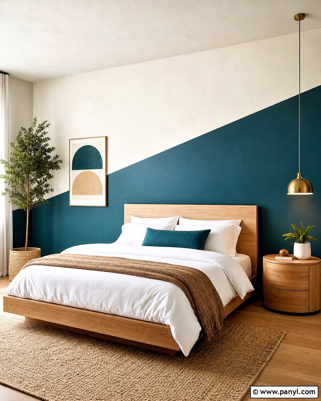 Diagonal Color Block Wall - 20 color block wall ideas