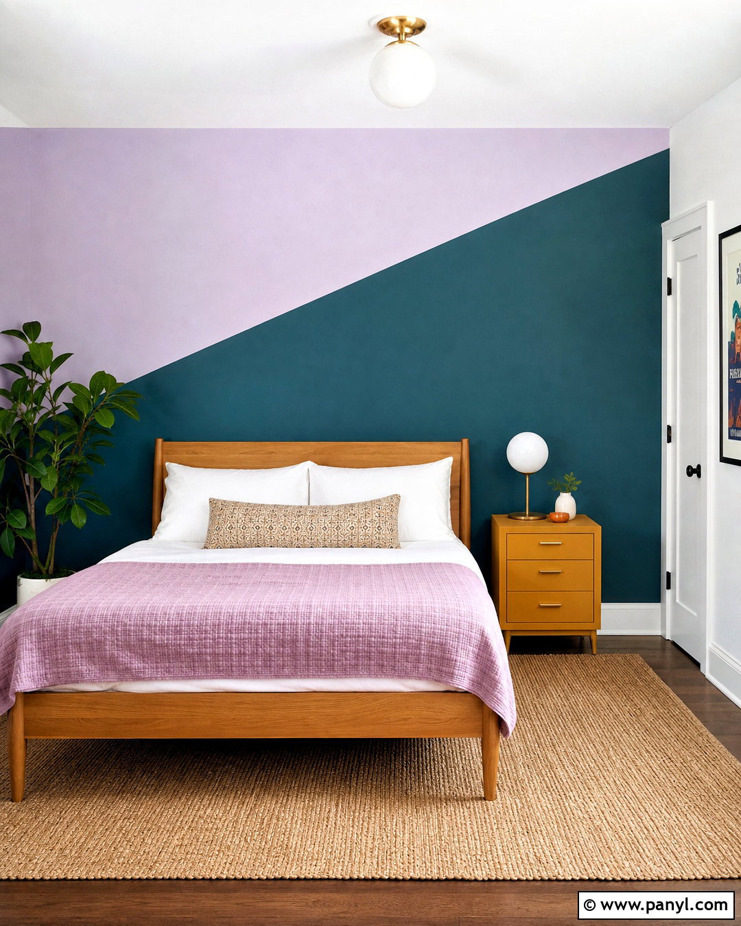 Diagonal Color Block Wall - 20 funky wall paint ideas