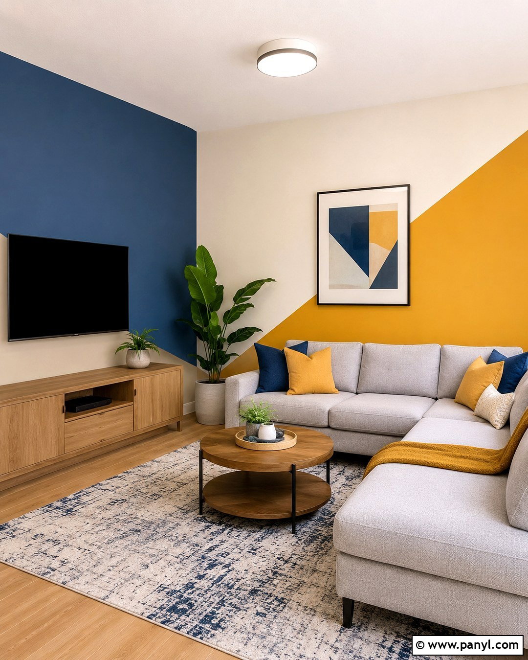 Diagonal Color Block Walls - 20 Multi Color Room Walls