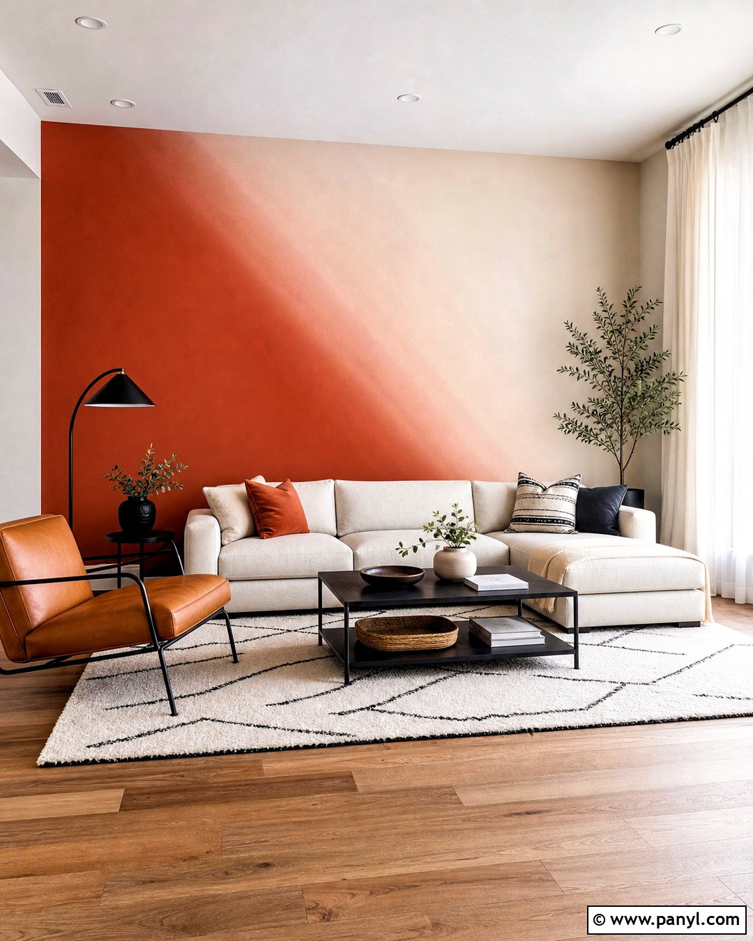 Diagonal Gradient Wall - 20 gradient wall ideas