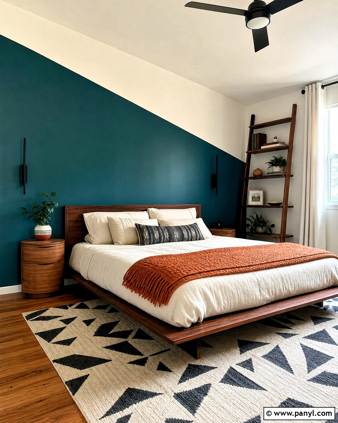 Diagonal Half Wall Bedroom - 20 painting half wall ideas