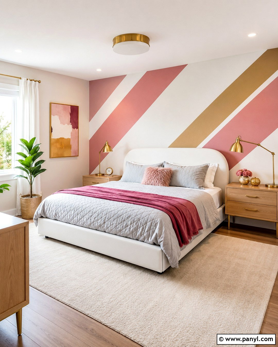 20 Pink And Gold Striped Wall Ideas: Chic Rooms That Dazzle