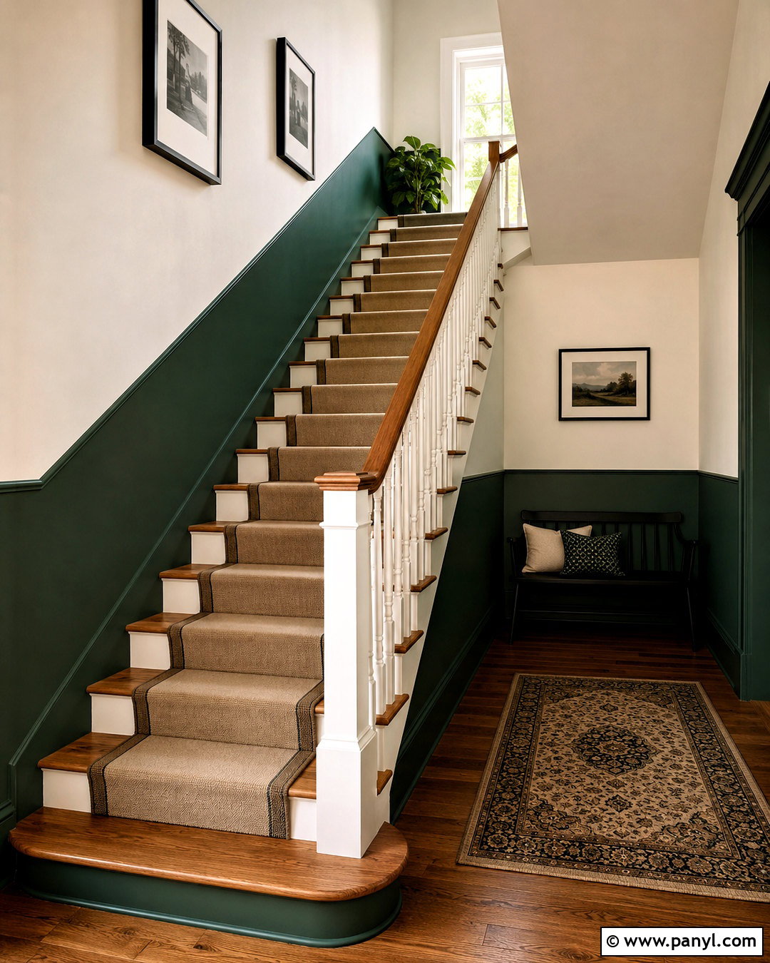 Diagonal Split Painted Staircase Walls - 35 Split Painted Walls