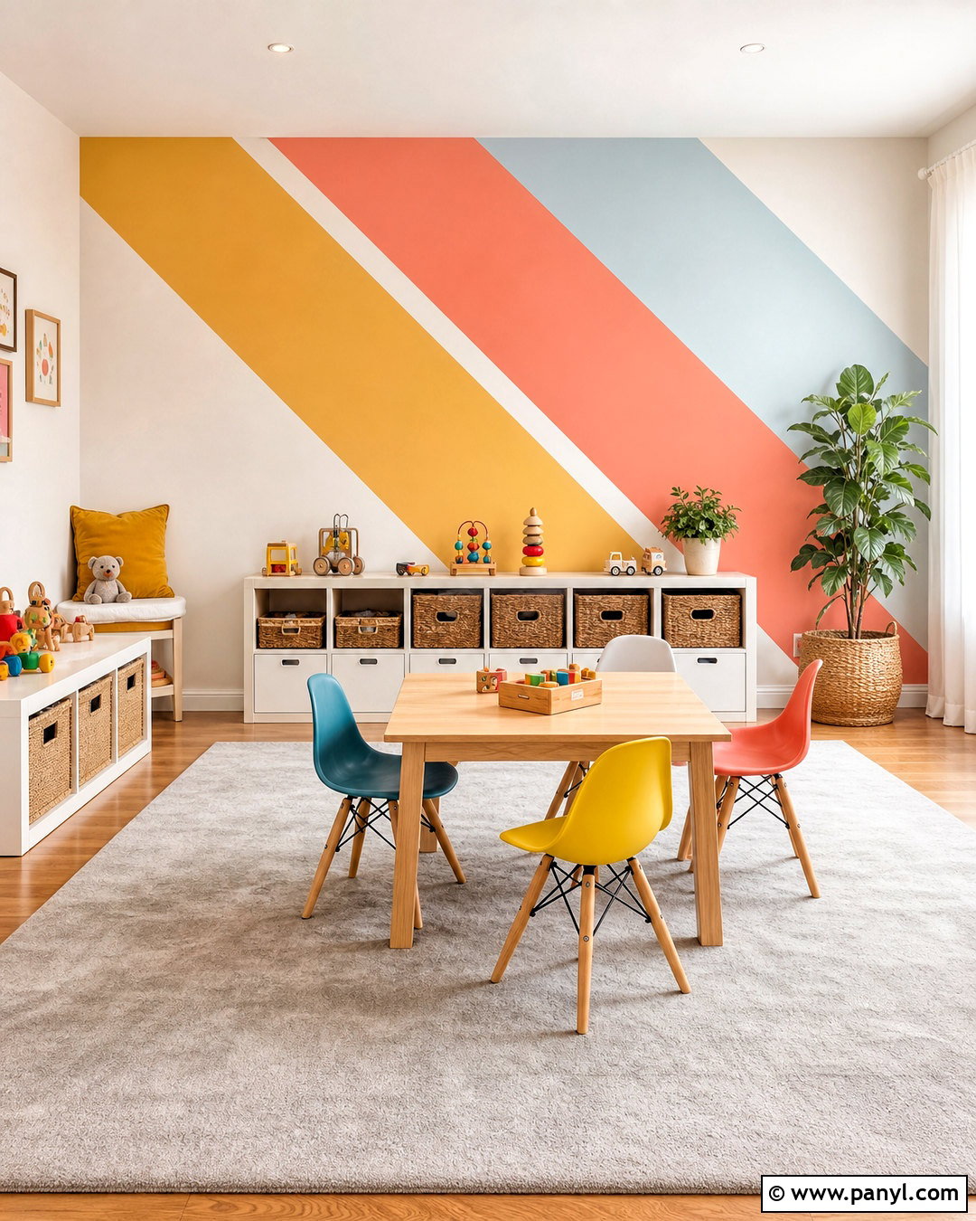 Diagonal Stripe Wall Paint Pattern - 20 wall paint patterns