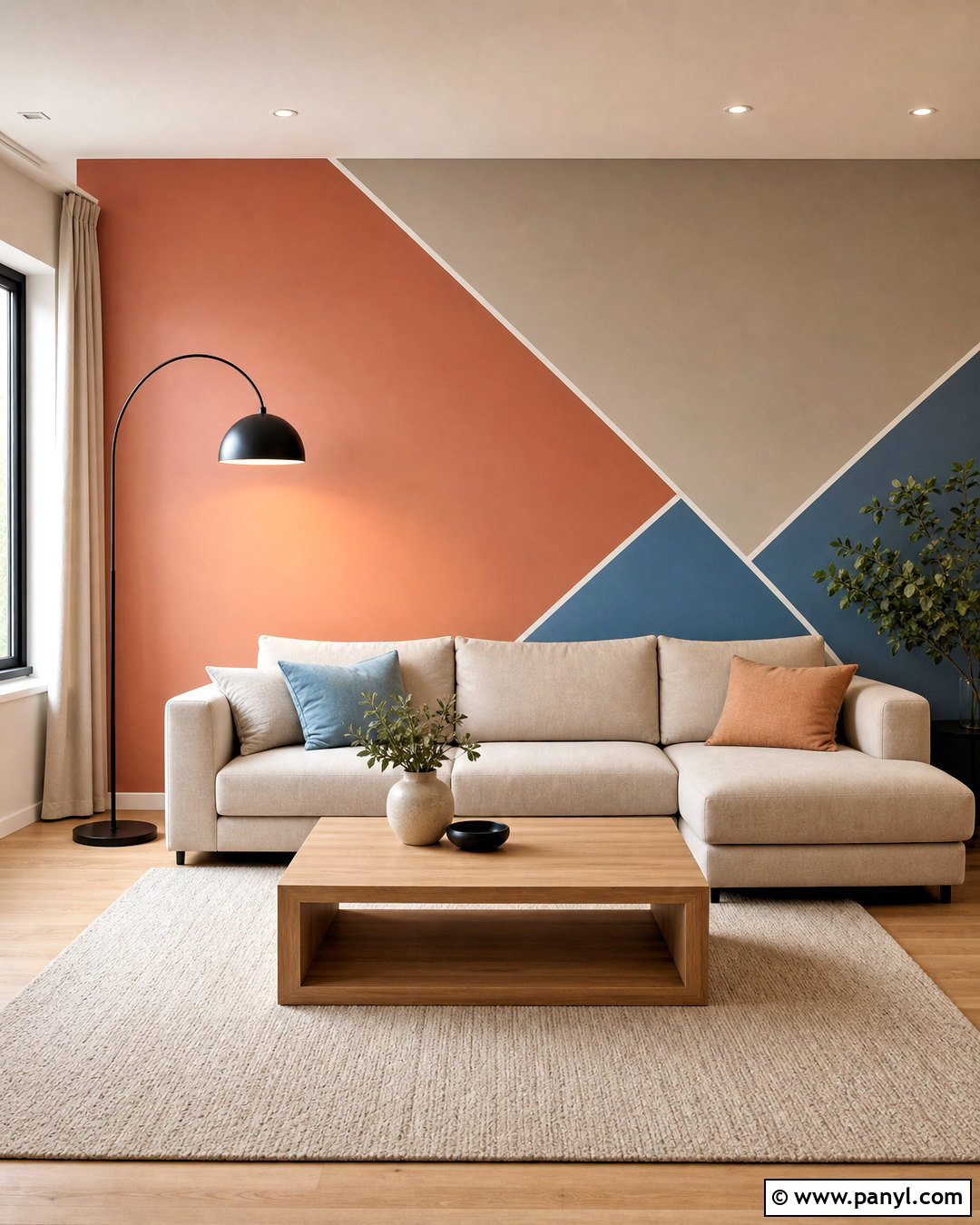 Diagonal Tape Wall Design - 20 wall painting with tape design ideas