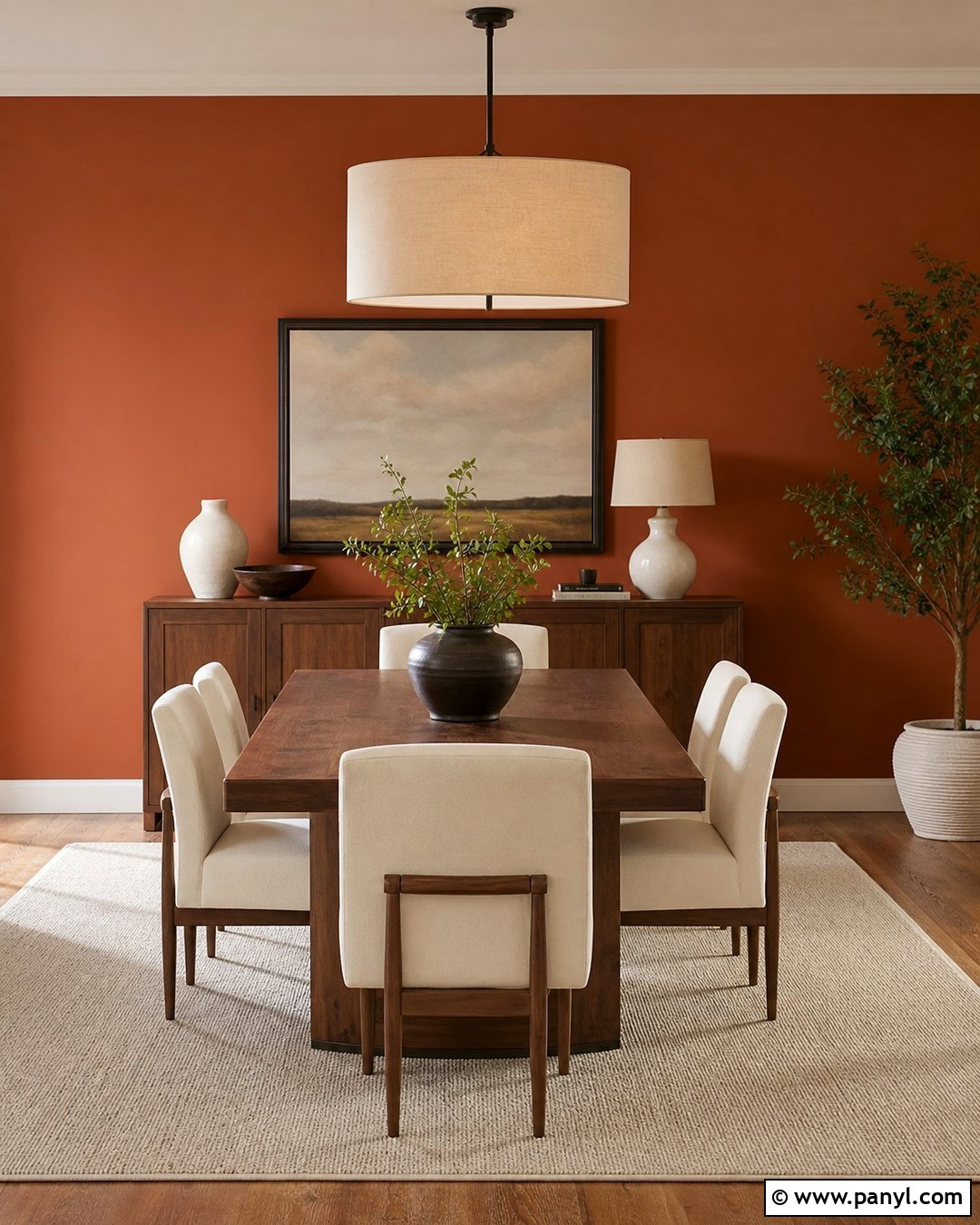 Dining Room Burnt Orange Accent Wall - 35 Burnt Orange Accent Wall Ideas