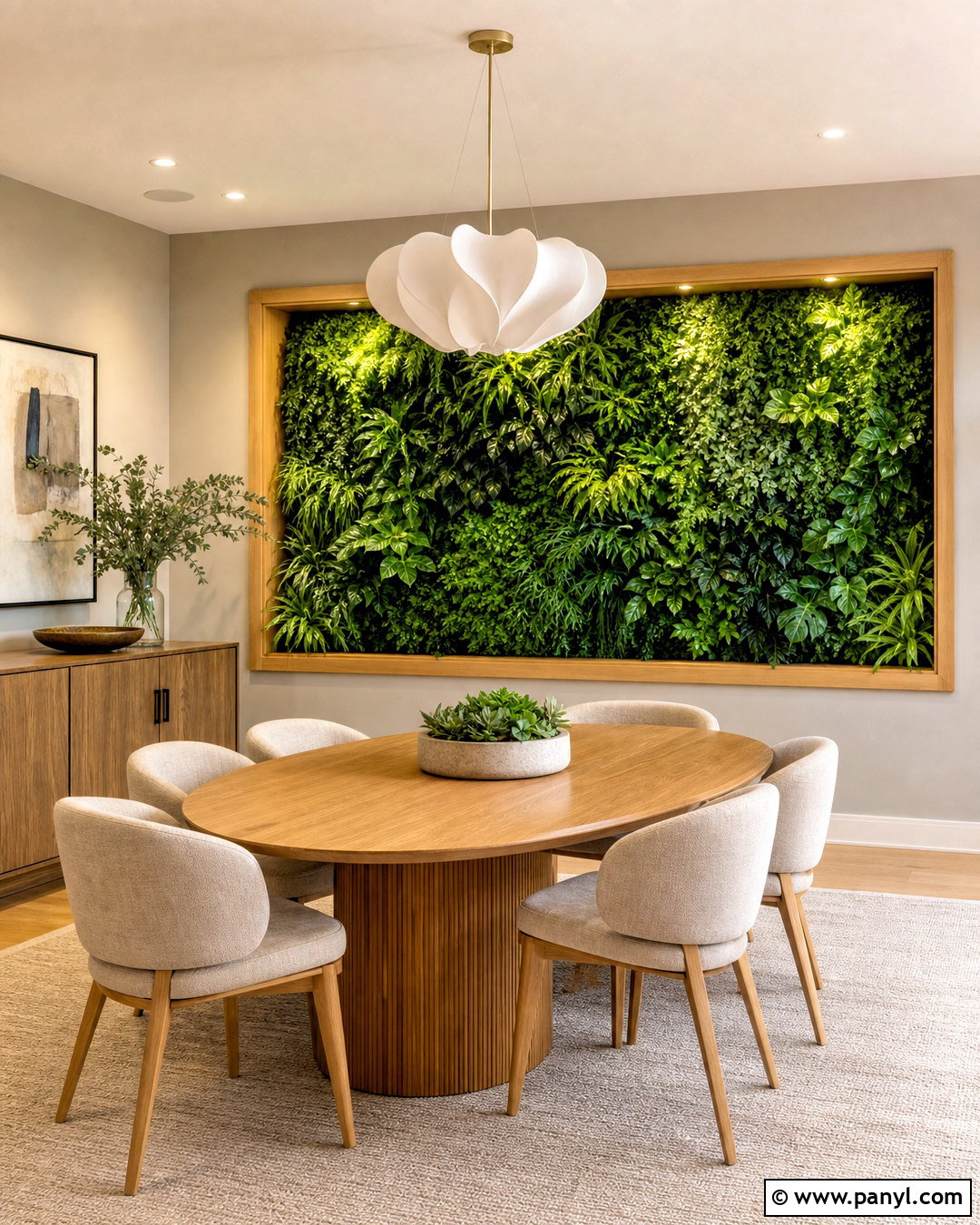 Dining Room Framed Green Wall - 20 indoor green wall design ideas