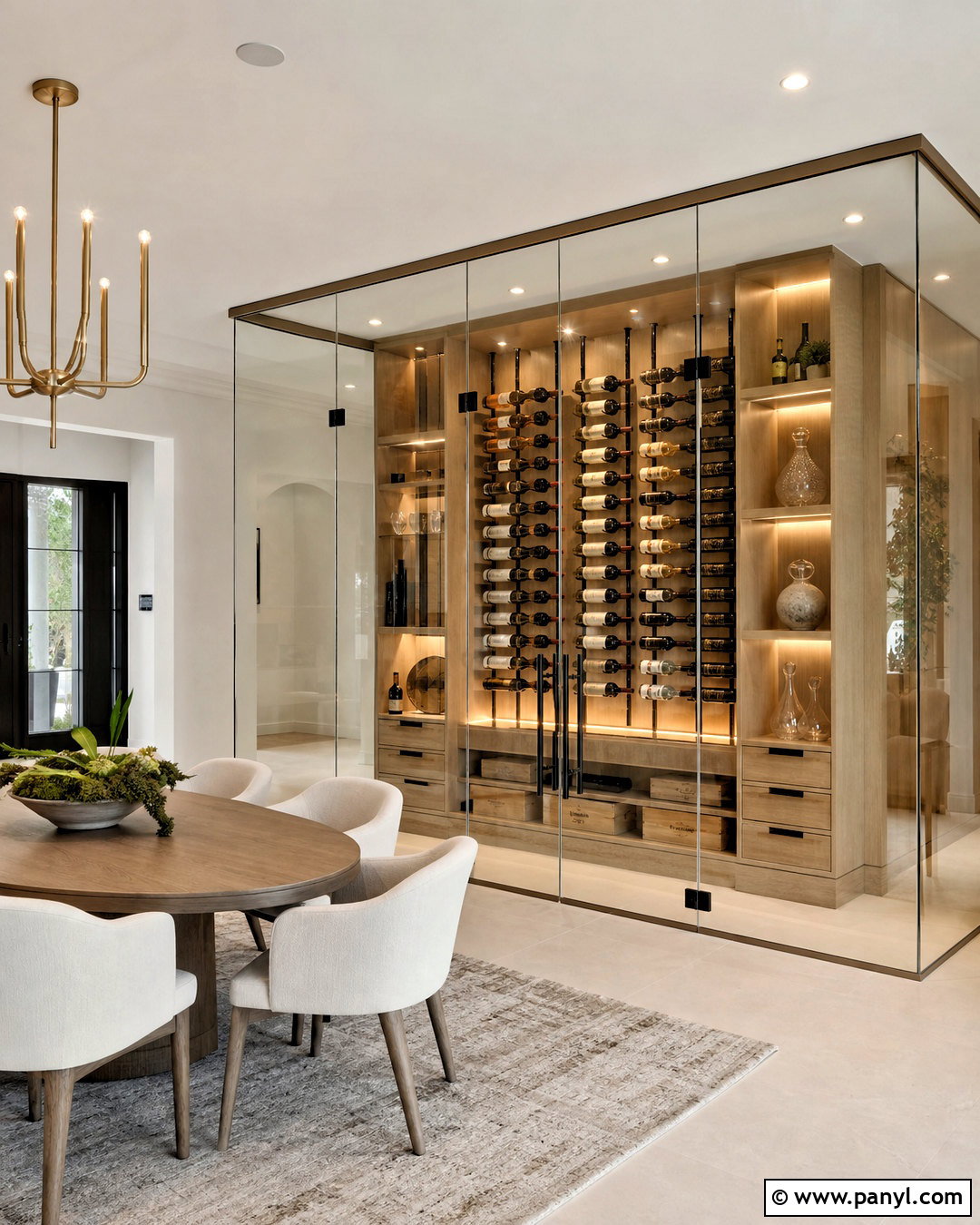 Dining Room Frameless Wine Cellar - 20 frameless wine cellar ideas