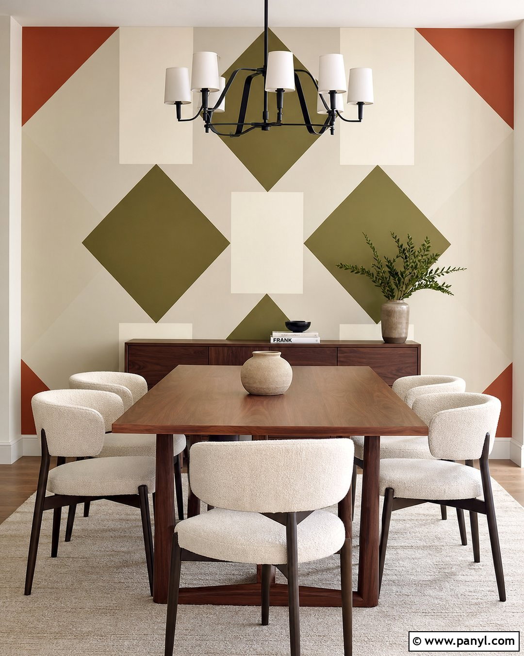 Dining Room Geometric Wall Pattern - 35 geometric wall paint patterns
