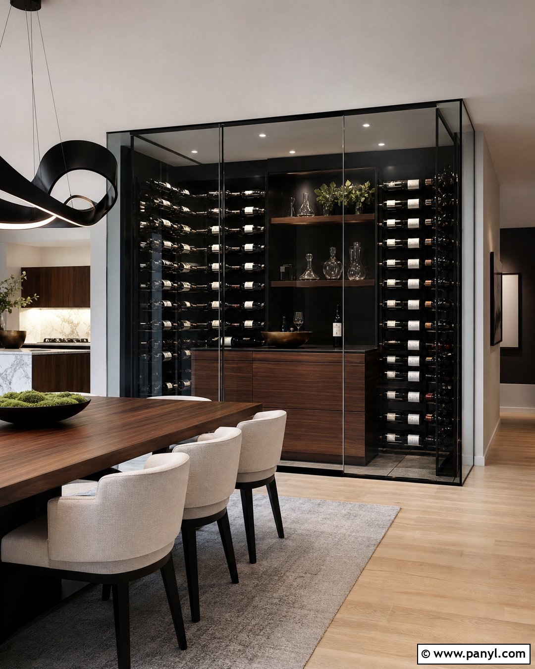 Dining Room Wine Cellar With Black Walls - 20 Modern Wine Cellar With Black Walls