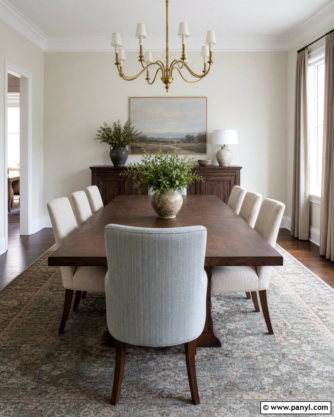Dining Room With Alabaster Walls And White Trim - 35 Alabaster Walls With White Trim Ideas