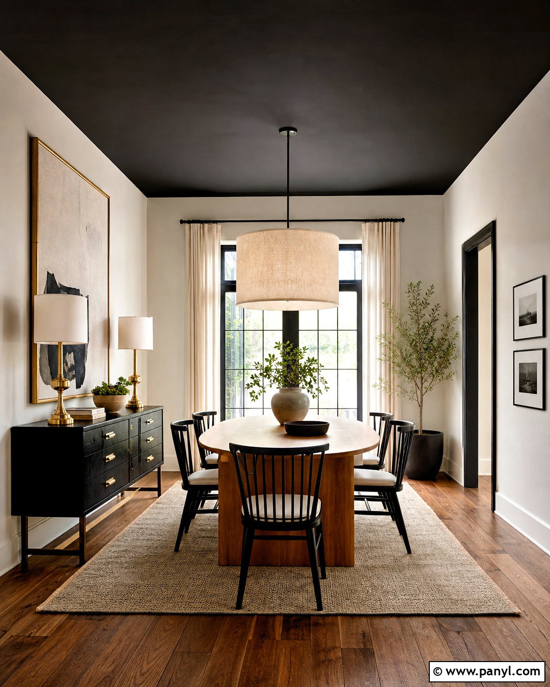 Dining Room With Black Ceiling And White Walls - 20 black ceiling white walls