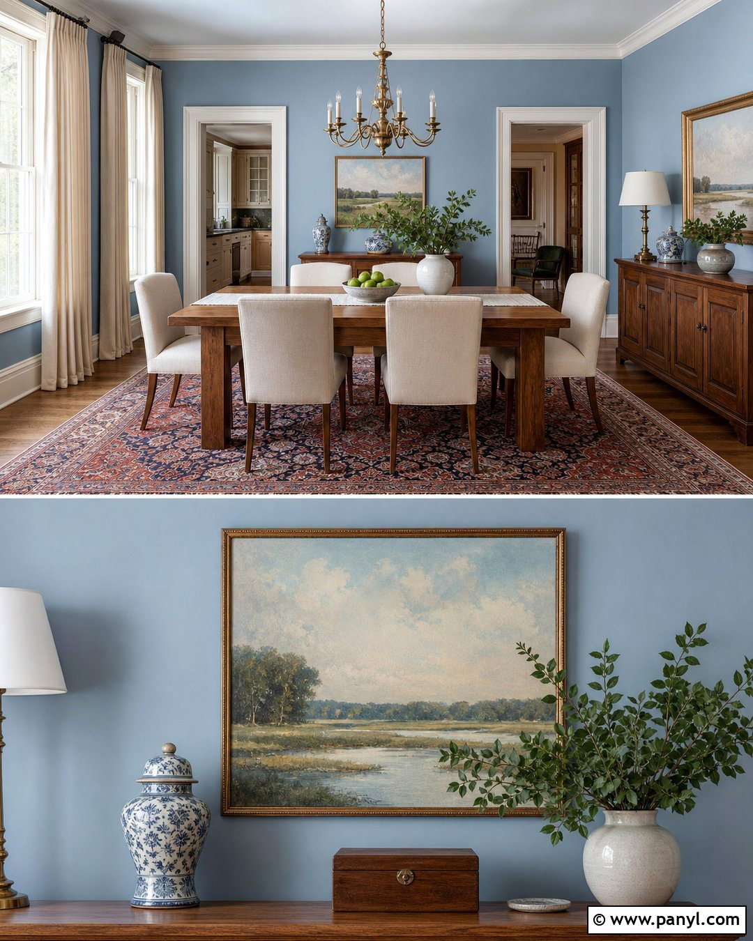 Dining Room With Light Blue Walls - 50 light blue walls