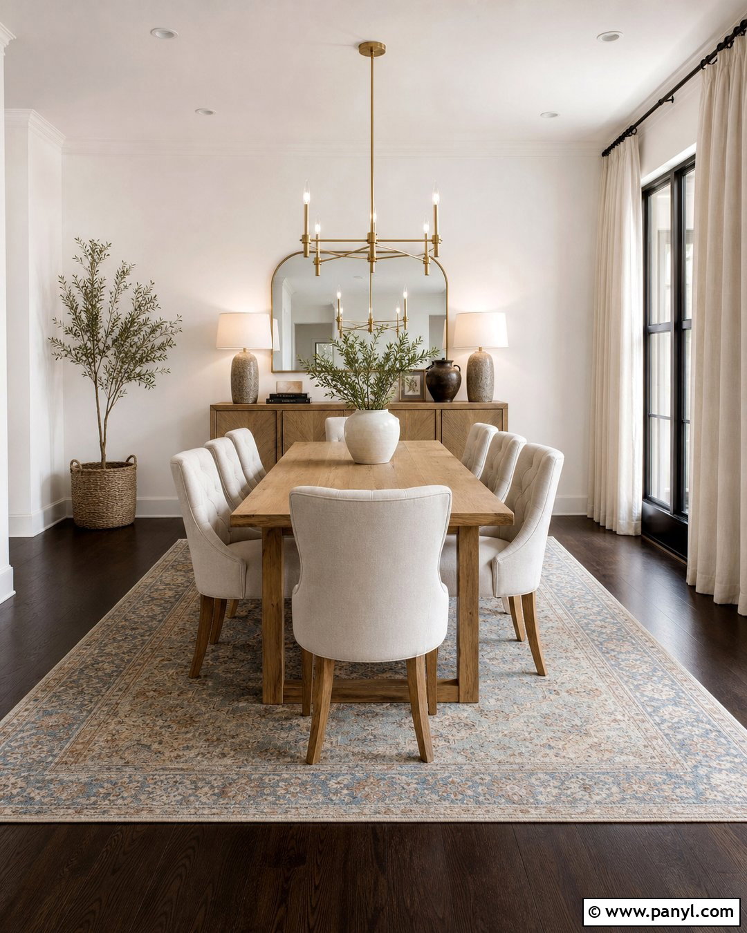 Dining Room With White Walls And Dark Wood Floors - 20 White Walls Dark Wood Floors