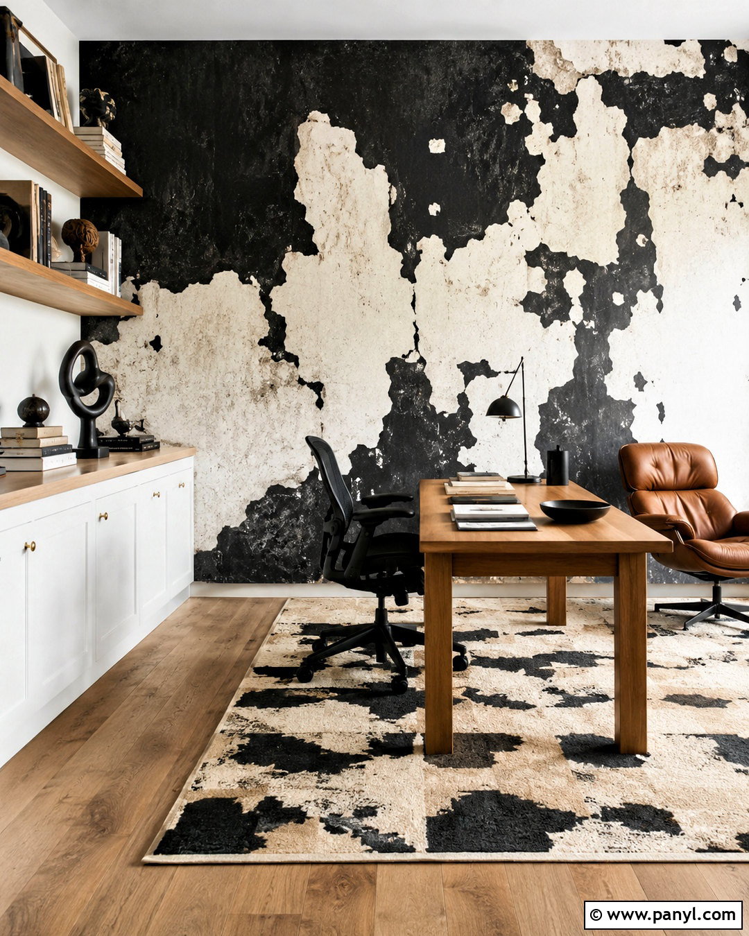 Distressed Black And White Office Wall - 20 distressed walls