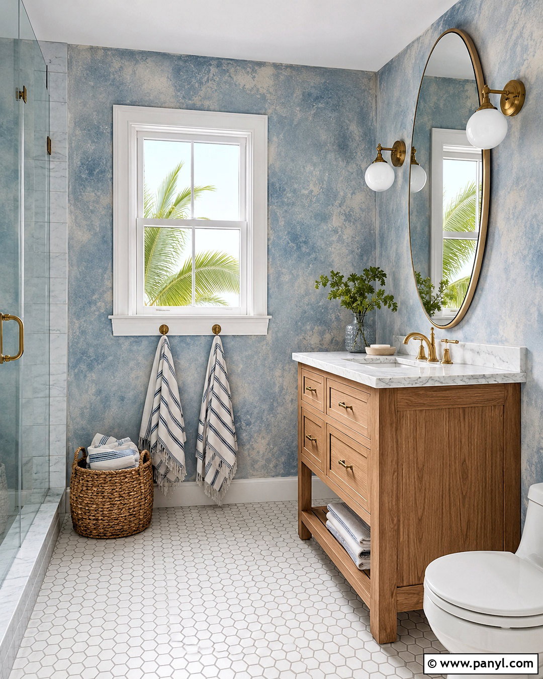 Distressed Blue Bathroom Wall - 20 distressed walls