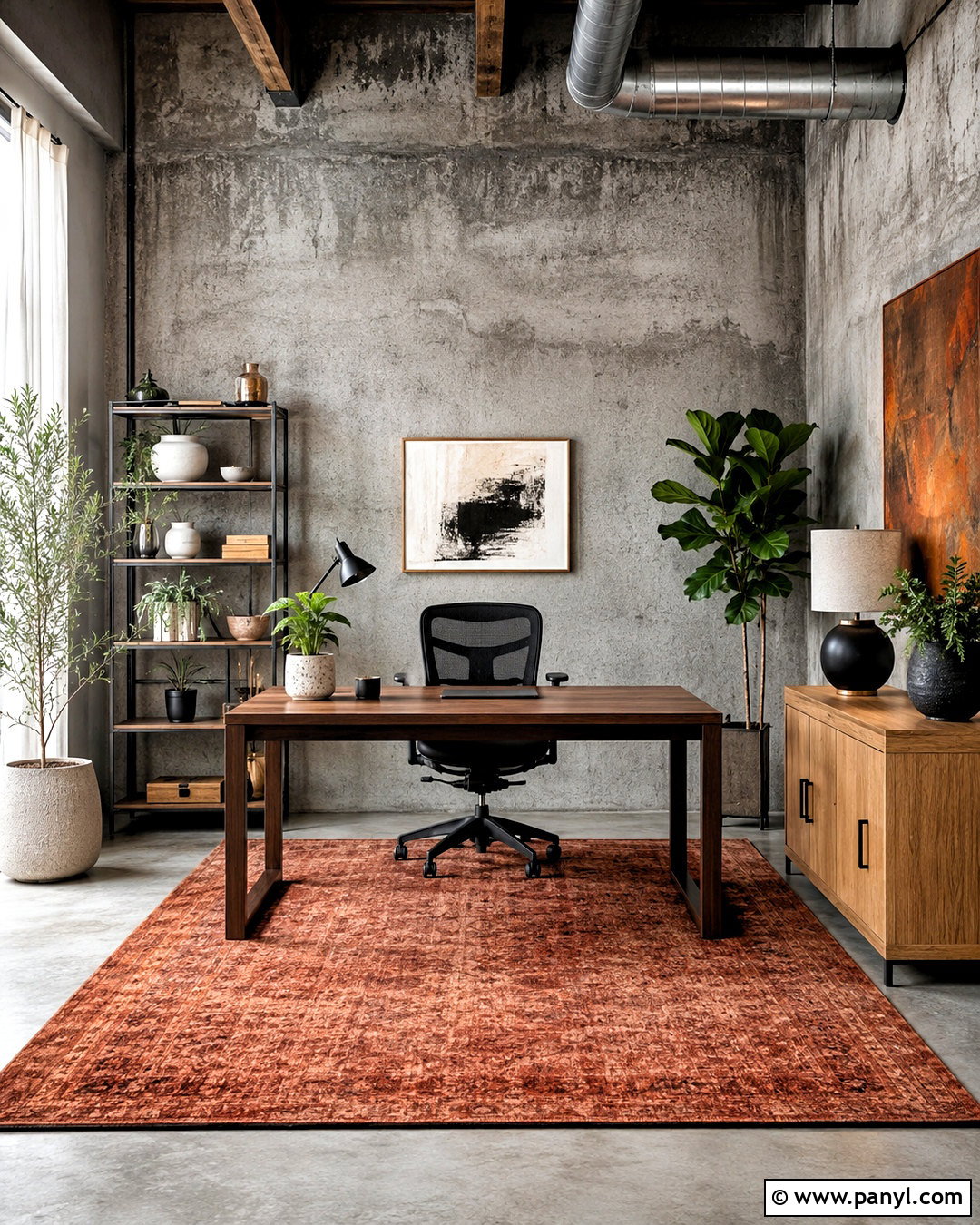 Distressed Concrete Home Office Wall - 20 distressed walls