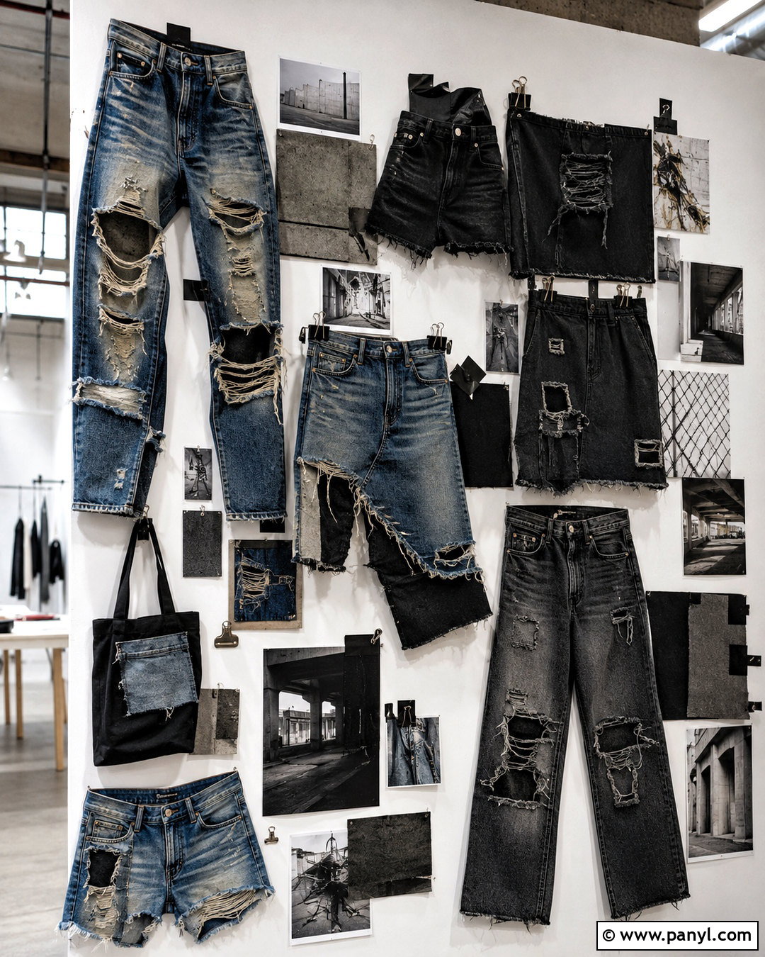 Distressed Denim Board - 20 denim inspiration board ideas